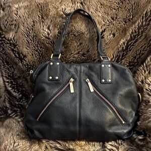 Michael by Michael Kors Chic Black Leather Satchel Bag
